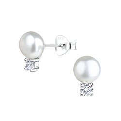 Wholesale Sterling Silver Double Round Ear Studs - JD17848