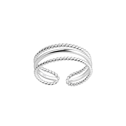 Wholesale Sterling Silver Twisted Toe Ring - JD17245