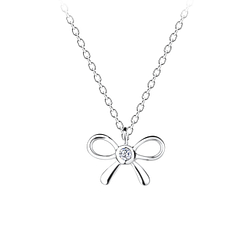 Wholesale Sterling Silver Bow Necklace - JD15771