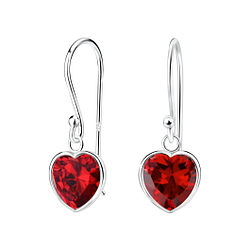 Wholesale 8mm Heart Cubic Zirconia Sterling Silver Earrings - JD2084