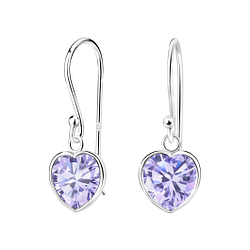 Wholesale 8mm Heart Cubic Zirconia Sterling Silver Earrings - JD2084