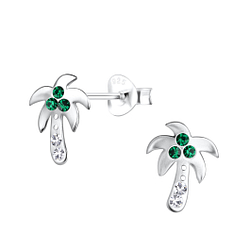 Wholesale Sterling Silver Coconut Tree Ear Studs  - JD17967
