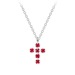 Wholesale Sterling Silver Cross Crystal Necklace - JD5161