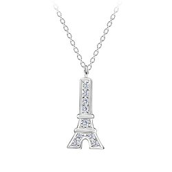 Wholesale Sterling Silver Eiffel Tower Necklace - JD17447