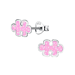 Wholesale Sterling Silver Puzzle Ear Studs - JD18365