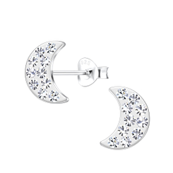 Wholesale Sterling Silver Moon Ear Studs - JD17984