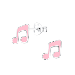 Wholesale Sterling Silver Musical Note Ear Studs - JD18320