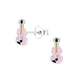 Wholesale Sterling Silver Violin Ear Studs - JD18118