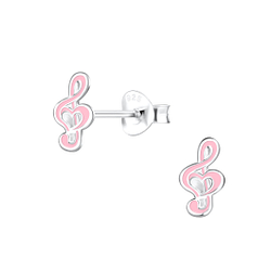 Wholesale Sterling Silver Musical Note Ear Studs - JD18122