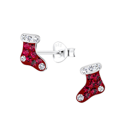 Wholesale Sterling Silver Christmas Stocking Ear Studs - JD18061