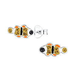 Wholesale Sterling Silver Fish Ear Studs - JD18383