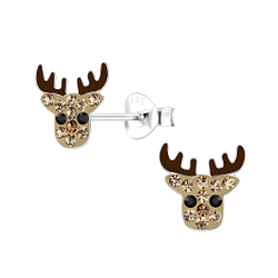 Wholesale Sterling Silver Reindeer Ear Studs - JD18020