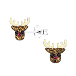 Wholesale Sterling Silver Reindeer Ear Studs - JD18021
