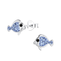 Wholesale Sterling Silver Fish Ear Studs - JD18028