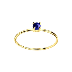 Wholesale 3mm Lapis Lazuli Sterling Silver Ring - JD11384