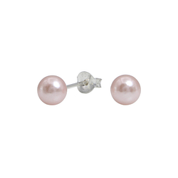 Wholesale 6mm Pearl Sterling Silver Ear Studs - JD1437