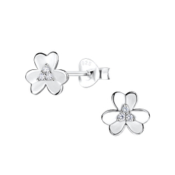 Wholesale Sterling Silver Flower Ear Studs - JD14072