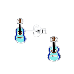 Wholesale Sterling Silver Guitar Ear Studs - JD18423