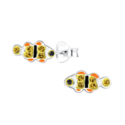 Wholesale Sterling Silver Fish Ear Studs - JD18383