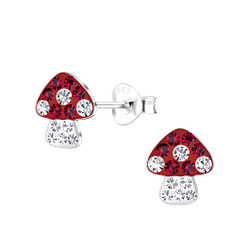 Wholesale Sterling Silver Mushroom Ear Studs - JD18385