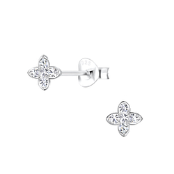 Wholesale Sterling Silver Flower Ear Studs - JD18436