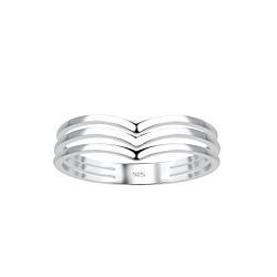 Wholesale Sterling Silver Chevron Ring - JD18400 Wholesale Sterling Silver Chevron Ring - JD18400