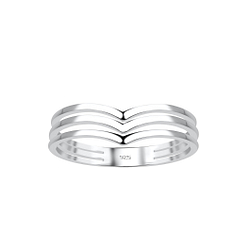 Wholesale Sterling Silver Chevron Ring - JD18400