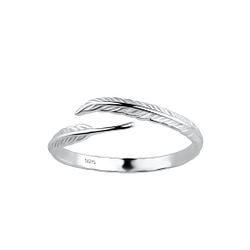 Wholesale Sterling Silver Opened Feather Ring - JD18402