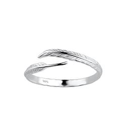 Wholesale Sterling Silver Opened Feather Ring - JD18402 Wholesale Sterling Silver Opened Feather Ring - JD18402