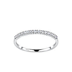 Wholesale Sterling Silver Half Eternity Ring - JD18095
