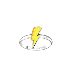 Wholesale Sterling Silver Lightning Bolt Adjustable Ring - JD18820