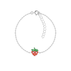 Wholesale Sterling Silver Strawberry Bracelet - JD18735