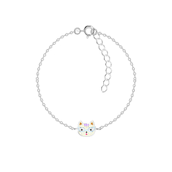 Wholesale Sterling Silver Cat Bracelet - JD18724