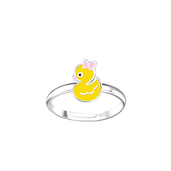 Wholesale Sterling Silver Duck Adjustable Ring - JD18846