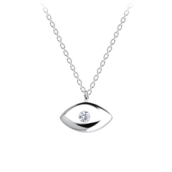 Wholesale Sterling Silver Evil Eye Necklace - JD17294