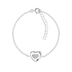 Wholesale Sterling Silver Heart Bracelet - JD17020