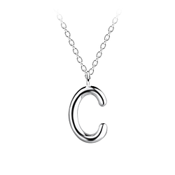 Wholesale Sterling Silver Letter C Necklace - JD18627