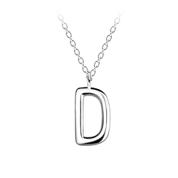 Wholesale Sterling Silver Letter D Necklace - JD18628