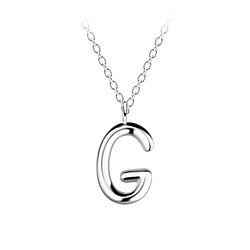 Wholesale Sterling Silver Letter G Necklace - JD18630