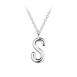 Wholesale Sterling Silver Letter S Necklace - JD18625