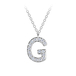 Wholesale Sterling Silver Letter G Necklace - JD18896