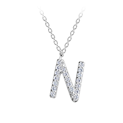 Wholesale Sterling Silver Letter N Necklace - JD18891