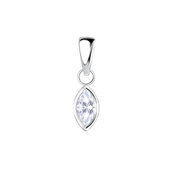 Wholesale 3x6mm Marquise Cubic Zirconia Sterling Silver Pendant - JD18874