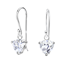 Wholesale 6mm Trillion Cubic Zirconia Sterling Silver Earrings - JD18866