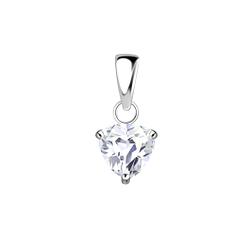 Wholesale 6mm Trillion Cubic Zirconia Sterling Silver Pendant - JD18878