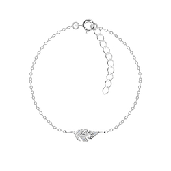 Wholesale Sterling Silver Leaf Bracelet - JD12047