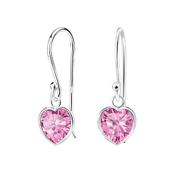 Wholesale 7mm Heart Cubic Zirconia Sterling Silver Earrings - JD5127