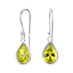 Wholesale 7x10mm Pear Cubic Zirconia Sterling Silver Earrings - JD2443