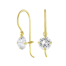 Wholesale 6mm Round Cubic Zirconia Sterling Silver Earring - JD5121