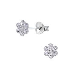 Wholesale Sterling Silver Flower Ear Studs - JD2124